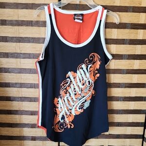 Harley Davidaon Black and Orange Tank Top